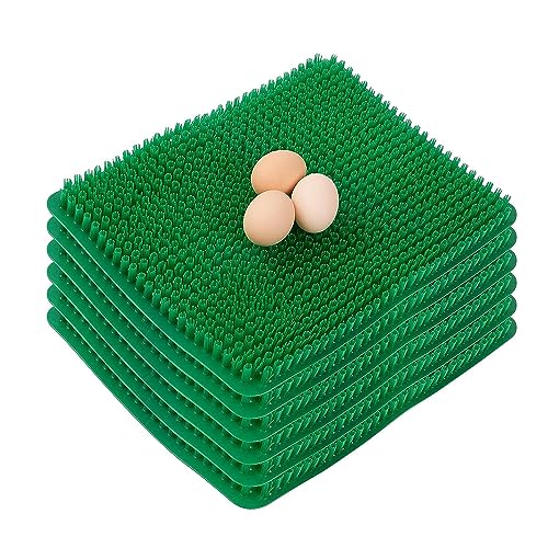 Durratou Hühnernestpads, Waschbare Nestkastenpads für Hühner, Wiederverwendbare Nestpads für Hühnerstall, 6 Stück Langlebige 35x30x2cm (Grün) von Durratou
