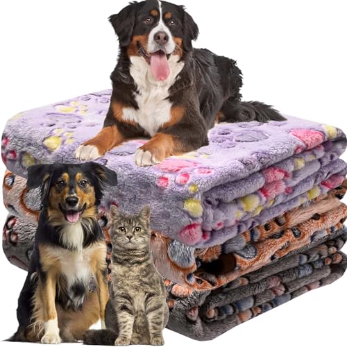 Duscdesp Katzendecke Hundedecke Flauschig Waschbar, 3 Stück Größe Sofa Decke, Wiederverwendbare Haustierdecken Fleecedecken, Weiche Warme Haustier Decken für Größe Hunde Katzen(104 * 76cm) von Duscdesp