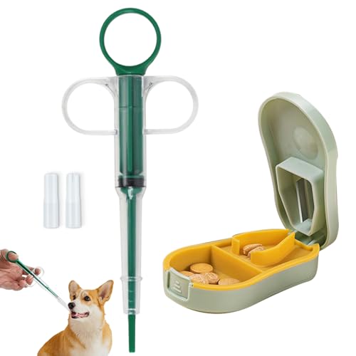 Duuclume 2 Pcs Haustiere Pille Shooter & Pille Crusher und Cutter, Pet Piller Gun für Tabletten, medizinische Fütterung Dispenser Soft-Tip-Spritze für Katzen & Hunde, Pill Splitter & Pill Box Duuclume 2 Pcs Haustiere Pille Shooter & Pille Crusher und Cutter, Pet Piller Gun für Tabletten, medizinische Fütterung Dispenser Soft-Tip-Spritze für Katzen & Hunde, Pill Splitter & Pill Box von Duuclume