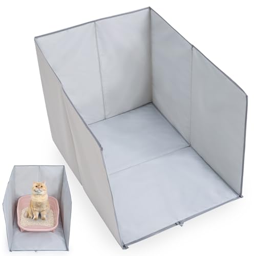 Duuclume 3-seitiger Spritzschutz für Katzentoilette, tragbar, leicht zu reinigen, faltbares Reise-Haustierzubehör, 43,2 x 61,2 x 43,2 cm, Katzentoilette nicht im Lieferumfang enthalten von Duuclume