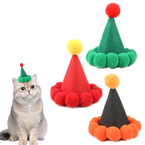 Duuclume 3-teiliges Haustier-Geburtstagshut-Set, Partyhut für Haustiere, Party-Dekoration, Katze, Kätzchen, Kopfband, Kegelhut, Charms, Pflegezubehör für Jungen und Mädchen Duuclume 3-teiliges Haustier-Geburtstagshut-Set, Partyhut für Haustiere, Party-Dekoration, Katze, Kätzchen, Kopfband, Kegelhut, Charms, Pflegezubehör für Jungen und Mädchen von Duuclume