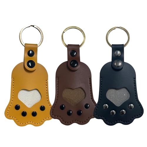 Duuclume 3 x Haustier-Fell-Andenken-Schlüsselanhänger, Katzen- und Hundehaar-Pfotentasche, Leder-Gedenk-Schlüsselanhänger, Haustier-Verlust-Geschenk Duuclume 3 x Haustier-Fell-Andenken-Schlüsselanhänger, Katzen- und Hundehaar-Pfotentasche, Leder-Gedenk-Schlüsselanhänger, Haustier-Verlust-Geschenk von Duuclume