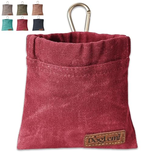 Duuclume Dog Treat Bag, Welpen Dog Training Pouch Handsfree Training Dog Treat Pouch, beinhaltet Karabiner, für Haustier Welpen Reisen oder Outdoor-Gebrauch (Rot) von Duuclume