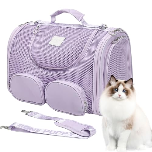 Duuclume Großer Rucksack für Katzen und Hunde, Haustier-Kuriertasche, atmungsaktives Netzgewebe mit Öffnung oben und an der Seite, passend für bis zu 9 kg, Hand-/Schultergurt, Violett Duuclume Großer Rucksack für Katzen und Hunde, Haustier-Kuriertasche, atmungsaktives Netzgewebe mit Öffnung oben und an der Seite, passend für bis zu 9 kg, Hand-/Schultergurt, Violett von Duuclume