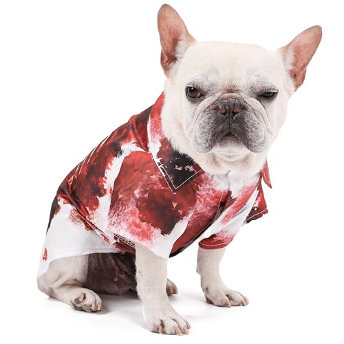 Duuclume Halloween-Kostüme für Haustiere, gruseliges Haustier, Hund und Katze, Halloween-Blutshirt für kleine, mittelgroße und große Hunde, Horror-Urlaubs-Outfit, blutige Knochen, Skelett, Kleidung Duuclume Halloween-Kostüme für Haustiere, gruseliges Haustier, Hund und Katze, Halloween-Blutshirt für kleine, mittelgroße und große Hunde, Horror-Urlaubs-Outfit, blutige Knochen, Skelett, Kleidung von Duuclume