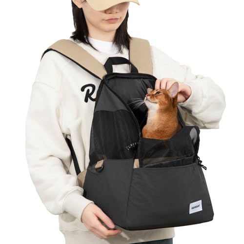 Duuclume Haustier-Tragetasche, Rucksack für Welpen, Katzen, bequeme, belüftete Brusttasche, verstellbare Hunde-Fronttrage, geeignet für 0-5,9 kg Haustiere, Wandern, Reisen, Camping (grau) von Duuclume