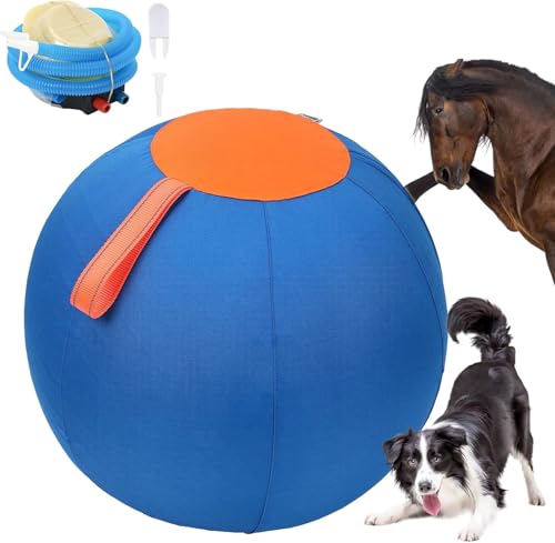 Duuclume 63,5 cm großer Herding Ball für mittelgroße & große Hunde - Interaktives Spielzeug mit Handpumpe und Griff - Pferdeball zum Spielen und Geschenke von Duuclume