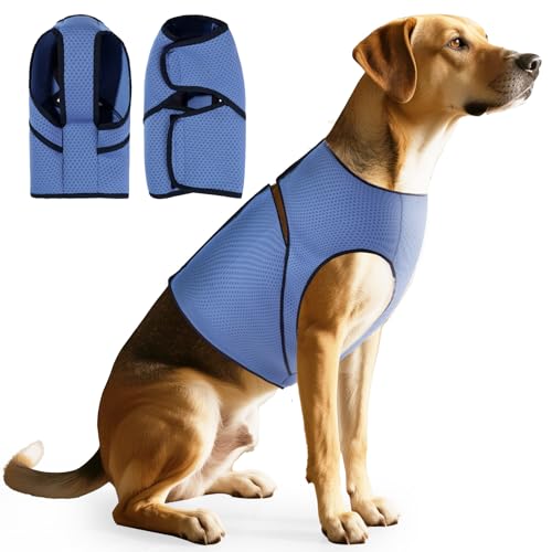 Duuclume Hunde-Angstweste, beruhigender Mantel für Hunde, bequeme Wicklung und verstellbare, weiche Druckweste für Donner, Reisen und Feuerwerk (Blau, XXL) von Duuclume
