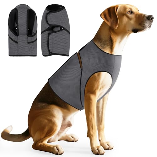 Duuclume Hunde-Angstweste, beruhigender Mantel für Hunde, bequeme Wicklung und verstellbare, weiche Druckweste für Donner, Reisen und Feuerwerk (Grau, XL) von Duuclume