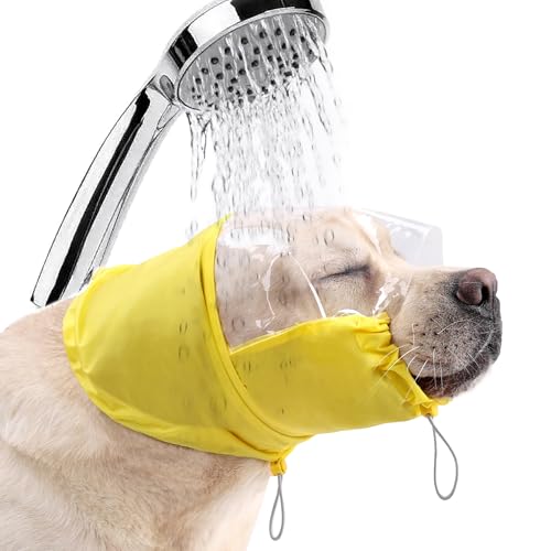 Duuclume Hunde-Duschhaube, Gehörschutzhut, leicht, verstellbar, wasserdicht, mit transparentem Visier (L) von Duuclume