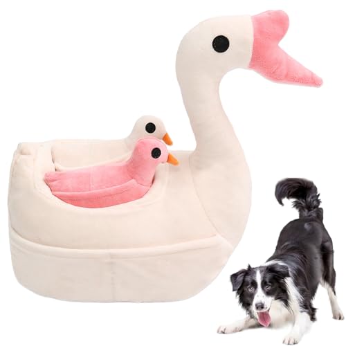 Duuclume Hunde-Puzzle-Spielzeug – Schwanenförmiges quietschendes Hundespielzeug zum Verstecken von Leckerlis im Inneren, interaktives Plüsch-Schnüffelspielzeug für intelligente Hunde, um sie zu Duuclume Hunde-Puzzle-Spielzeug – Schwanenförmiges quietschendes Hundespielzeug zum Verstecken von Leckerlis im Inneren, interaktives Plüsch-Schnüffelspielzeug für intelligente Hunde, um sie zu von Duuclume