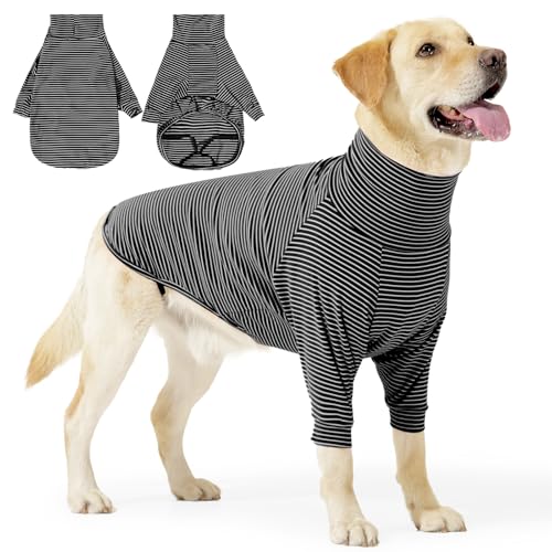 Duuclume Hunde-Pyjama-Overall für mehrere Hunderassen, zweibeinige Haustierkleidung mit Zugang zur Leine, warmer und gemütlicher Einteiler (Schwarz-Weiß, M) von Duuclume