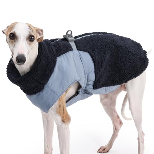 Duuclume Hunde-Wintermantel, warm, mit Fleece gefüttert, winddichte Jacke für kaltes Wetter mit Loch für Geschirr, Blau, Größe L Duuclume Hunde-Wintermantel, warm, mit Fleece gefüttert, winddichte Jacke für kaltes Wetter mit Loch für Geschirr, Blau, Größe L von Duuclume