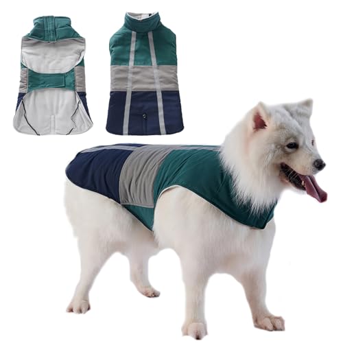 Duuclume Hunde-Wintermantel für alle Rassen, dicke, warme Fleece-Hundeweste für kaltes Wetter, verstellbare Outdoor-Hundejacke mit Rollkragen und doppeltem Reflexstreifen auf der Rückseite (Blau und Duuclume Hunde-Wintermantel für alle Rassen, dicke, warme Fleece-Hundeweste für kaltes Wetter, verstellbare Outdoor-Hundejacke mit Rollkragen und doppeltem Reflexstreifen auf der Rückseite (Blau und von Duuclume