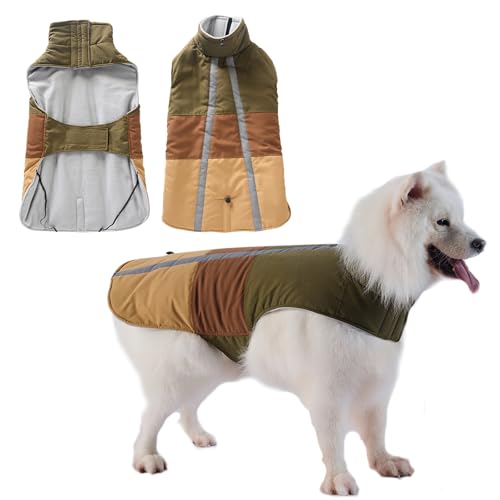 Duuclume Hunde-Wintermantel für alle Rassen, dicke, warme Fleece-Hundeweste für kaltes Wetter, verstellbare Outdoor-Hundejacke mit Rollkragen und doppeltem Reflexstreifen auf der Rückseite (Grün und Duuclume Hunde-Wintermantel für alle Rassen, dicke, warme Fleece-Hundeweste für kaltes Wetter, verstellbare Outdoor-Hundejacke mit Rollkragen und doppeltem Reflexstreifen auf der Rückseite (Grün und von Duuclume