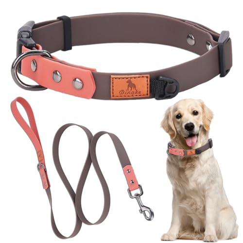 Duuclume Hundehalsband und Leine, wasserdicht, verstellbar, PVC, Welpenhalsbänder für kleine, mittelgroße und große Hunde, langlebig, weich, 1,5 m Schnellverschluss-Schnalle, Hundeleine (Braun, M) Duuclume Hundehalsband und Leine, wasserdicht, verstellbar, PVC, Welpenhalsbänder für kleine, mittelgroße und große Hunde, langlebig, weich, 1,5 m Schnellverschluss-Schnalle, Hundeleine (Braun, M) von Duuclume
