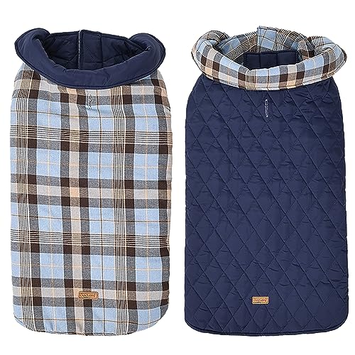 Duuclume Hundemantel, wendbar, für kaltes Wetter, Winter, Outdoor, Jacken, verstellbar, Wärmespeicherung und wasserdicht, für kleine, mittelgroße und große Hunde (Blau/3XL) von Duuclume