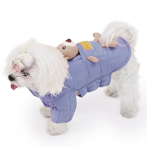 Duuclume Hundemantel für kleine Hunde, weich, warm, Fleece, winddicht, verstellbar, zweibeinig, Welpen-Overall mit niedlichem Bären- und Leinenloch, Haustierbekleidung für Chihuahua, Blau, Größe L Duuclume Hundemantel für kleine Hunde, weich, warm, Fleece, winddicht, verstellbar, zweibeinig, Welpen-Overall mit niedlichem Bären- und Leinenloch, Haustierbekleidung für Chihuahua, Blau, Größe L von Duuclume
