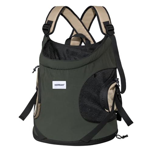 Duuclume Hundetragerucksack, verstellbare Brusttragetasche für Hunde und Katzen, bequemer Canvas- und Netz-Rucksack, geeignet für bis zu 8,6 kg, Welpen, Katzen, Reisen, Wandern, Camping (grau) von Duuclume