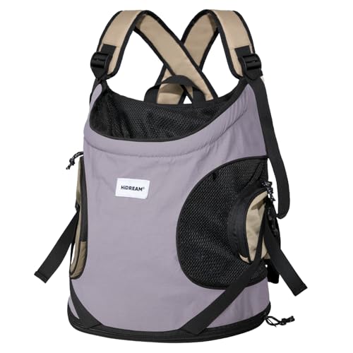 Duuclume Hundetragerucksack, verstellbare Brusttragetasche für Hunde und Katzen, bequemer Canvas- und Netz-Rucksack, geeignet für bis zu 8,6 kg, Welpen, Katzen, Reisen, Wandern, Camping (lila) von Duuclume