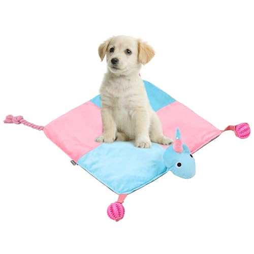 Duuclume Interaktive Hundematte mit Quietschkopf & Knistergeräusch, multifunktionale rutschfeste Haustierspielmatte mit Kauspielzeug für kleine mittelgroße Hunde (Rosa) von Duuclume