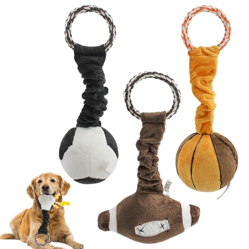 Duuclume Interaktives Quietschendes Hundespielzeug Plüschball 3-teiliges einziehbares Tauziehen Hundekauspielzeug mit Bungee-Griff, langes Hundespielzeug für Welpen, kleine, mittelgroße und große Duuclume Interaktives Quietschendes Hundespielzeug Plüschball 3-teiliges einziehbares Tauziehen Hundekauspielzeug mit Bungee-Griff, langes Hundespielzeug für Welpen, kleine, mittelgroße und große von Duuclume