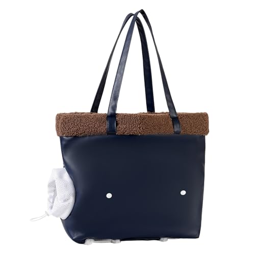 Duuclume Katzen-Handtasche, weiche Seiten, 4 Löcher, PU-Leder, Katzen-Geldbörse, Träger mit sicherem Gurtclip, Winter-Fleece, warme Hunde-Tragetasche für Katzen und kleine Hunde, Reisen, Einkaufen Duuclume Katzen-Handtasche, weiche Seiten, 4 Löcher, PU-Leder, Katzen-Geldbörse, Träger mit sicherem Gurtclip, Winter-Fleece, warme Hunde-Tragetasche für Katzen und kleine Hunde, Reisen, Einkaufen von Duuclume