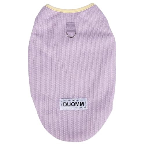 Duuclume Katzenpullover, Hundepullover, weicher, bequemer Strick, verdickt, warme Haustierkleidung mit kontrastfarbenen Designs für Dackel, Chihuahua, kleine Hunde, Welpen, Kätzchen (Violett, XL) von Duuclume