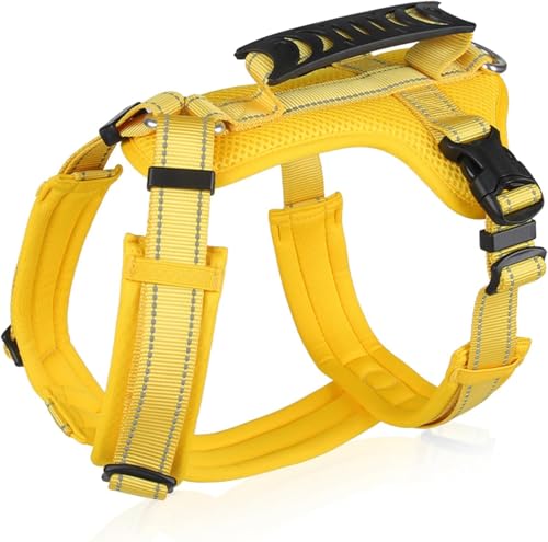 Duuclume No-Pull Hundegeschirr, ausbruchsicher, reflektierend, Hundegeschirr mit Griff, bequeme Hundeweste mit gepolstertem Stoff, verstellbare Geschirre für Gehen, Laufen, Training, Outdoor (Gelb, S) Duuclume No-Pull Hundegeschirr, ausbruchsicher, reflektierend, Hundegeschirr mit Griff, bequeme Hundeweste mit gepolstertem Stoff, verstellbare Geschirre für Gehen, Laufen, Training, Outdoor (Gelb, S) von Duuclume