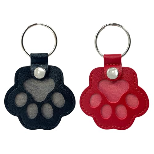 Duuclume Personalisierte Aufbewahrungsbox für Tierhaare für Hunde, Haustierhaar-Aufbewahrungstasche, Pelz, Gedenk-Schlüsselanhänger für Haustiere, Gedenkgeschenk für Hunde und Katzen, Pfotenform von Duuclume