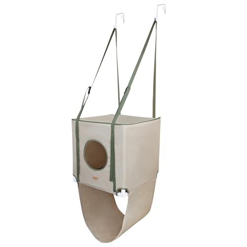 Duuclume Platzsparende Katzenbett-Tür-Hängematte, Hängetürhaus mit Dreiecksschaukel für Indoor-Katzen, verstellbarer Gurt, stabiler PVC-Rahmen, Gucklöcher und Metallhaken Duuclume Platzsparende Katzenbett-Tür-Hängematte, Hängetürhaus mit Dreiecksschaukel für Indoor-Katzen, verstellbarer Gurt, stabiler PVC-Rahmen, Gucklöcher und Metallhaken von Duuclume