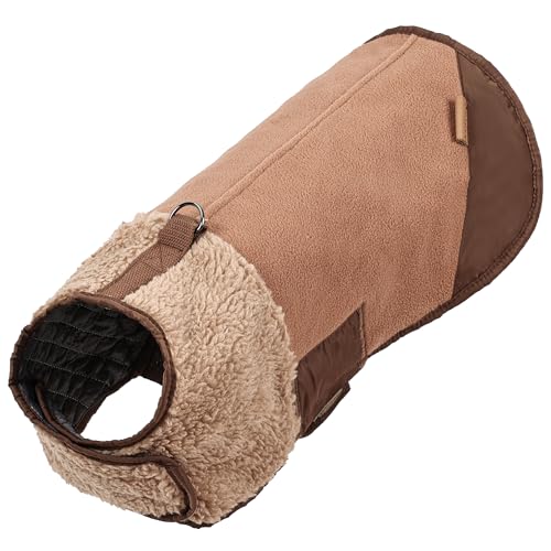 Duuclume Pufferweste, Hundejacke, Baumwollmantel für kaltes Wetter, verstellbar, winddicht, warme Weste, verdickte Baumwoll-Fleecebekleidung für kleine und mittelgroße Hunde (Braun/XL) von Duuclume