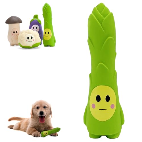 Duuclume Quietschendes Latex-Hundespielzeug zum Zahnen, weiches Kauspielzeug für kleine, mittelgroße Hunde, interaktives Spielzeug zum Apportieren von Gemüse, Spielzeug für Welpen (Bambus-Shoot) von Duuclume