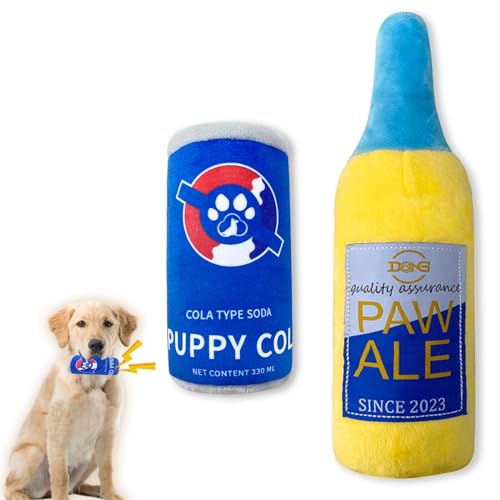 Duuclume Quietschendes Plüschspielzeug-Set für Hunde, lustiges Kauspielzeug für Hunde, Bier- und Weinflaschenform, interaktives Wasserflasche, quietschendes Spielzeug, Welpen, Geburtstagsgeschenk für Duuclume Quietschendes Plüschspielzeug-Set für Hunde, lustiges Kauspielzeug für Hunde, Bier- und Weinflaschenform, interaktives Wasserflasche, quietschendes Spielzeug, Welpen, Geburtstagsgeschenk für von Duuclume