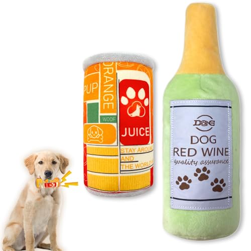 Duuclume Quietschendes Plüschspielzeug-Set für Hunde, lustiges Kauspielzeug für Hunde, Bier- und Weinflaschenform, interaktives Wasserflasche, quietschendes Spielzeug, Welpen, Geburtstagsgeschenk für Duuclume Quietschendes Plüschspielzeug-Set für Hunde, lustiges Kauspielzeug für Hunde, Bier- und Weinflaschenform, interaktives Wasserflasche, quietschendes Spielzeug, Welpen, Geburtstagsgeschenk für von Duuclume