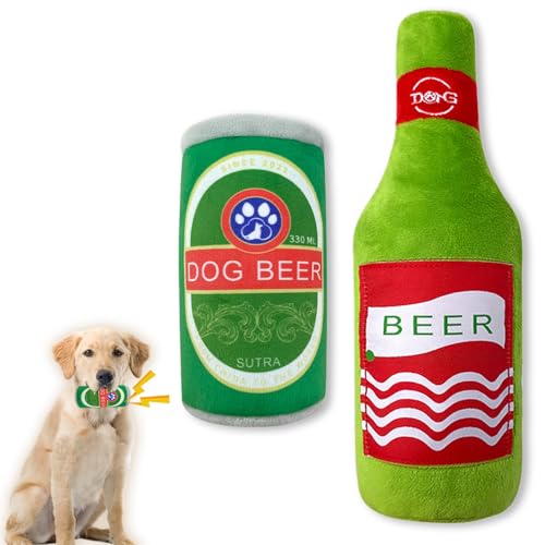 Duuclume Quietschendes Plüschspielzeug-Set für Hunde, lustiges Kauspielzeug für Hunde, Bier- und Weinflaschenform, interaktives Wasserflasche, quietschendes Spielzeug, Welpen, Geburtstagsgeschenk für Duuclume Quietschendes Plüschspielzeug-Set für Hunde, lustiges Kauspielzeug für Hunde, Bier- und Weinflaschenform, interaktives Wasserflasche, quietschendes Spielzeug, Welpen, Geburtstagsgeschenk für von Duuclume