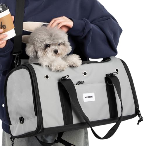 Duuclume Reisetasche für Haustiere bis zu 6,8 kg, tragbare, faltbare Reisetasche mit großem Fassungsvermögen, von Fluggesellschaften zugelassen, wasserdicht, atmungsaktives Netz und weiche Seiten für von Duuclume