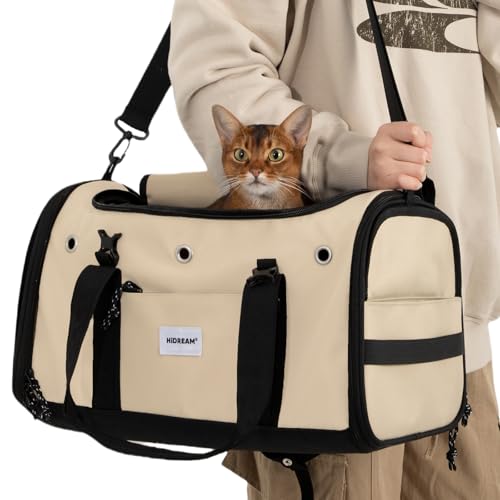 Duuclume Reisetasche für Haustiere bis zu 6,8 kg, tragbare, faltbare Reisetasche mit großem Fassungsvermögen, von Fluggesellschaften zugelassen, wasserdicht, atmungsaktives Netz und weiche Seiten für von Duuclume