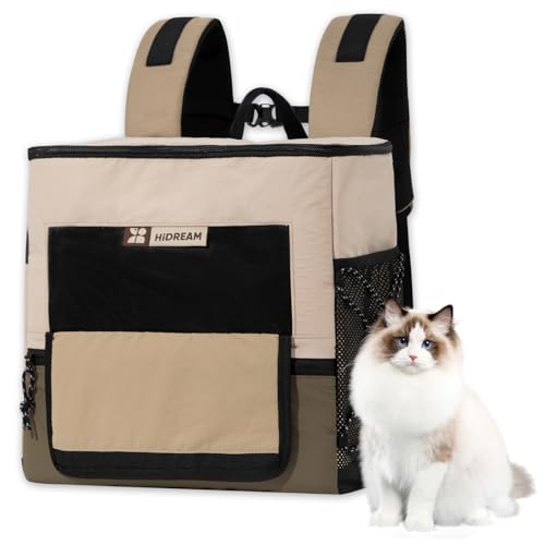 Duuclume Rucksack für Katzen und Hunde, Nylon, Doppelschulter, vorne und hinten, Haustier-Brusttasche, leicht und faltbar (bis zu 7 kg), atmungsaktives Netzgewebe, magnetischer Vorhang, 3 Taschen von Duuclume