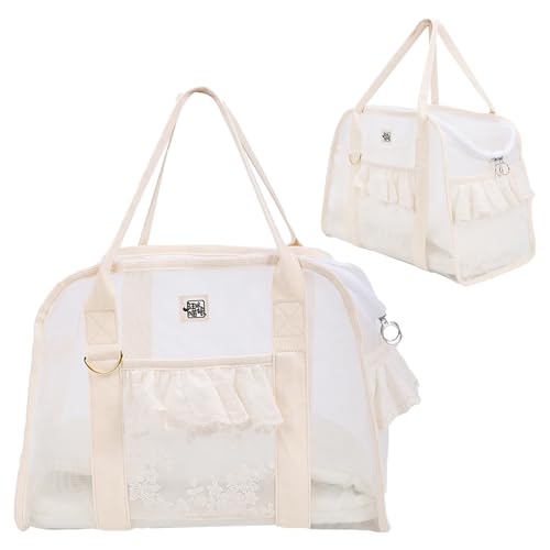 Duuclume Tragetasche für Haustiere, aus atmungsaktivem Netzstoff, tragbar, leicht, mit abnehmbarem weichem Polster und Reißverschluss, Beige Duuclume Tragetasche für Haustiere, aus atmungsaktivem Netzstoff, tragbar, leicht, mit abnehmbarem weichem Polster und Reißverschluss, Beige von Duuclume