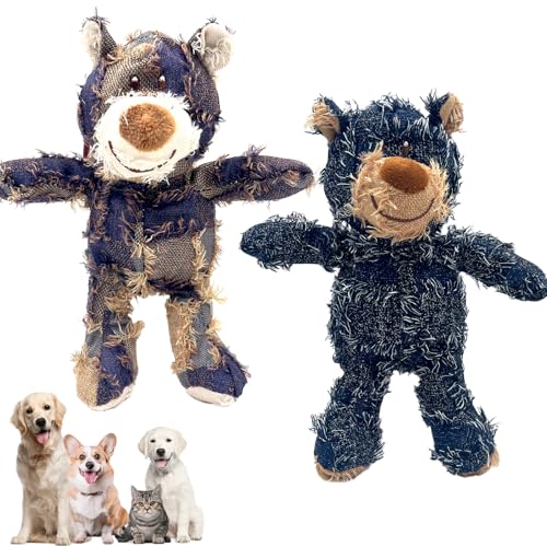 Duuclume Unzerstörbares Bettlerbär-Hundespielzeug, 2 Stück, unzerstörbares Quietschspielzeug für aggressive Kauer, unzerbrechlich, gefüllter Plüsch, Kuschelbär, Hundespielzeug Duuclume Unzerstörbares Bettlerbär-Hundespielzeug, 2 Stück, unzerstörbares Quietschspielzeug für aggressive Kauer, unzerbrechlich, gefüllter Plüsch, Kuschelbär, Hundespielzeug von Duuclume