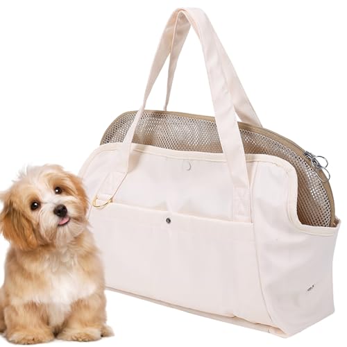 Duuclume Weiche Katzentragetasche, Handtasche, einsetzbare Netz-Hunde-Geldbörse mit großen Taschen für 5 kg Welpen / 5,9 kg Kätzchen von Duuclume