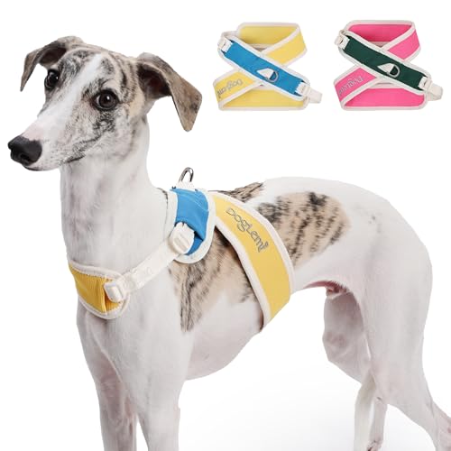 Duuclume X-Rücken Hundegeschirr, kein Ziehen, verstellbar, ausbruchsicher, mit Clip an der Rückseite, bequem und schnelle Passform, für kleine, mittelgroße und große Hunde (Gelb, XS) von Duuclume