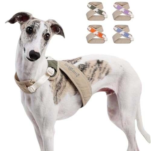 Duuclume X-Rücken Hundegeschirr, kein Ziehen, verstellbar, ausbruchsicher, mit Clip an der Rückseite für kleine, mittelgroße und große Hunde, Beige Grün, XS von Duuclume
