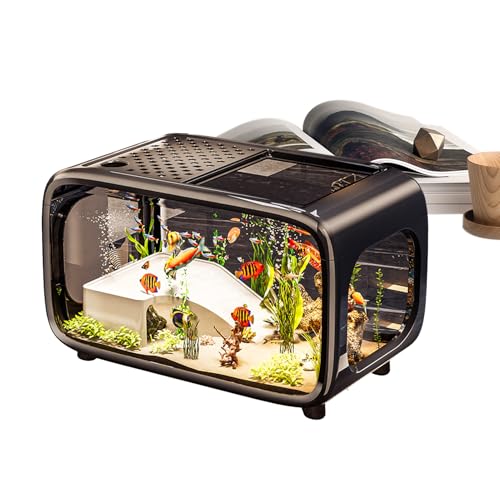 Duvcoywae Aquarium Fisch Tank - Desktop Fischglas Für Schildkröten Und Fische,Klarer Lebensraum Behälter Für Aquatische Tiere Wie Schnecken Schildkröten Und Kampffische Mit Platz Für Duvcoywae Aquarium Fisch Tank - Desktop Fischglas Für Schildkröten Und Fische,Klarer Lebensraum Behälter Für Aquatische Tiere Wie Schnecken Schildkröten Und Kampffische Mit Platz Für von Duvcoywae