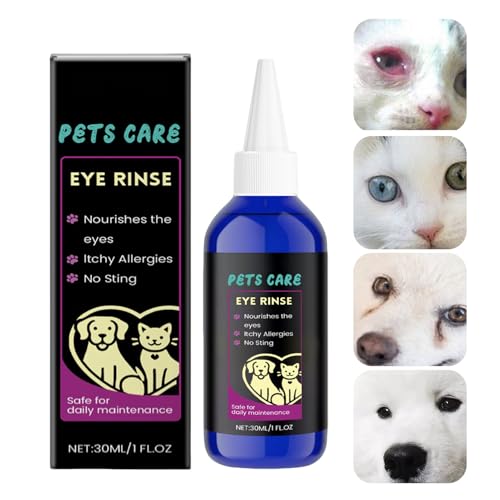 Duvcoywae Augen Tiefenreiniger Für Hunde | 30ml Natürliche Augenspülung | Tiergesundheitsprodukte Für Tierarzt Empfohlene Pflege Kitten Welpen Badewäsche | Reise Indoor Zuhause Verwendung von Duvcoywae