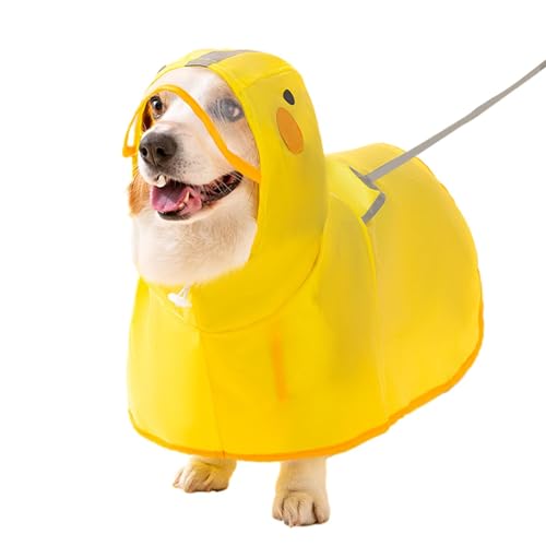 Duvcoywae Hunde Regenjacke, Hunderegenmantel | Welpe Regen Poncho Motor mit reflektierender Streifen | Verstellbare wasserdichte Hundehaube für kleine und mittlere Rassen im Freien im Freien im Freien von Duvcoywae