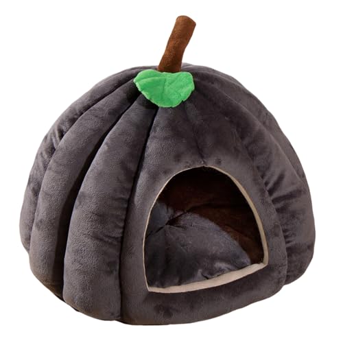 Duvcoywae Kürbis-Katzenbett,Halloween-Katzenhaus für den Innenbereich,Kürbisförmige Hausbetten für Haustierkätzchen - Weiches Haustierzeltbett, bequemes Haustierhöhlenbett für Hauskatzen und kleine Duvcoywae Kürbis-Katzenbett,Halloween-Katzenhaus für den Innenbereich,Kürbisförmige Hausbetten für Haustierkätzchen - Weiches Haustierzeltbett, bequemes Haustierhöhlenbett für Hauskatzen und kleine von Duvcoywae
