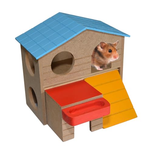 DUVO 7517093 Hamstervilla aus Holz, 13 x 16 x 15 cm von Duvo+