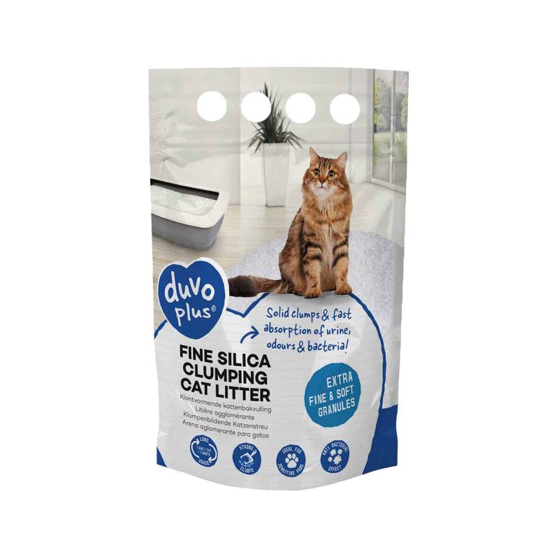 Duvo+ Premium Feine Silica Katzenstreu - Klumpend - 5L von Duvo+